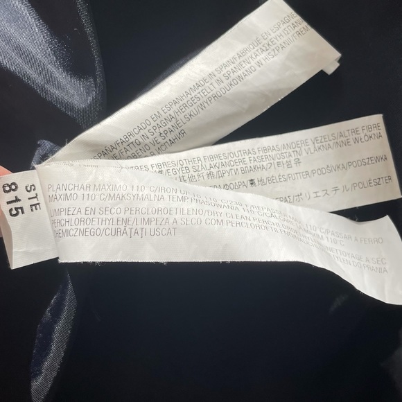 Zara Houndstooth Navy Wool Blend Coat - Picture 12 of 14